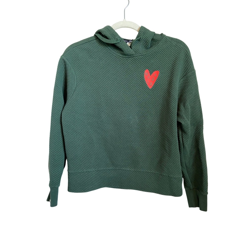 Maloja Moss Green Quilted Heart Graphic Hoodie‎ Sweatshirt XS
